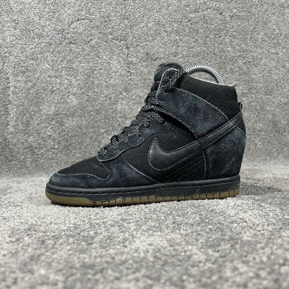 Nike Dunk Sky-Hi Essential 644877-006 Women’s Size 6.5 Black Hidden Wedge Shoes - Picture 5 of 11